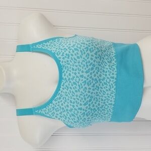 Lala Turquoise Leopard Longline Bra